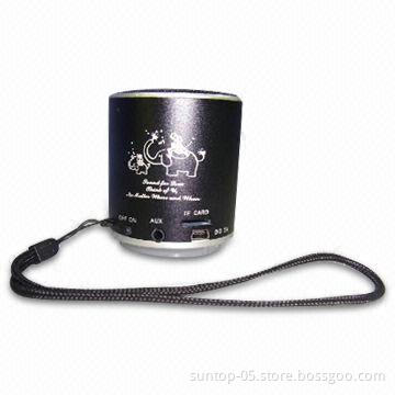 Stereo Mini Speaker with Nice Appearance and Smart Shape, Made of Plastic/Metal Shell